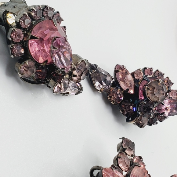 Juliana Delizza & Elster PINK D&E RARE brooch and earrings set pendant vintage - Picture 8 of 10